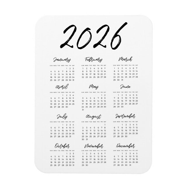 Moderner Volljahr 2023 Kalender Magnet (Vertikal)