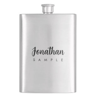 Moderner Vorlagenhandschriftname Bester Silber Flachmann