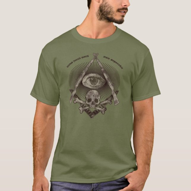 Moderner Vorlagenmaurer beunruhigte M1 Garand u. T-Shirt (Vorderseite)