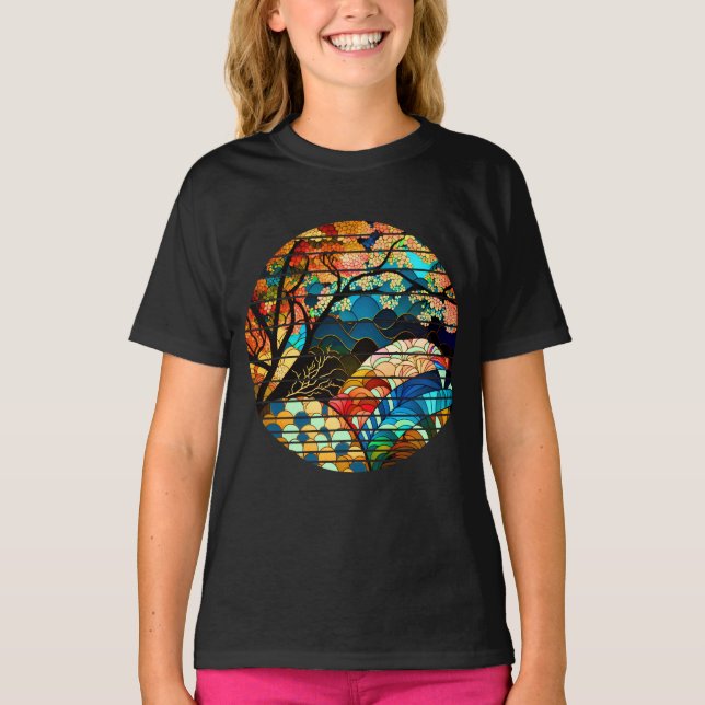 MODERNER WALD JAPANESISCHER KUNSTSTYLE T-Shirt (Vorderseite)
