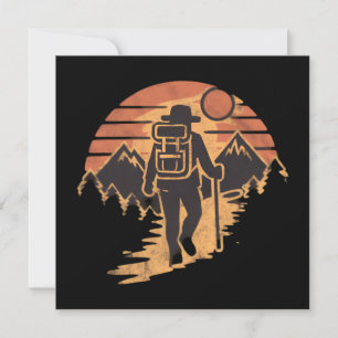 Moderner Wanderschuh Berg Vintage Feiertagskarte