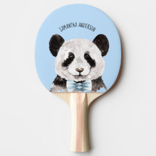 Moderner Wasserfarben-Panda mit Namen und Pastellb Tischtennis Schläger
