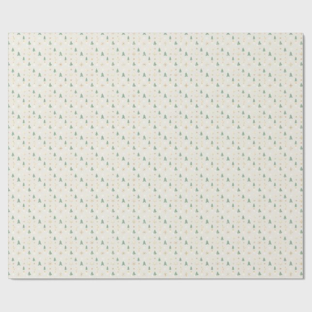 Moderner Wasserfarben-Weihnachtsbaum Grüne Kiefer Geschenkpapier (Flach)