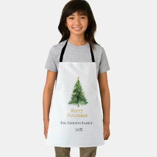 Moderner Wasserfarben-Weihnachtsbaum Nicht-Photo-F Schürze