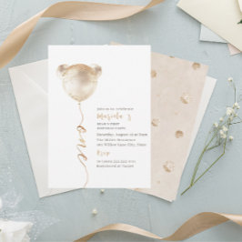 Moderner Wasserfarbenbär zum Geburtstag Einladung