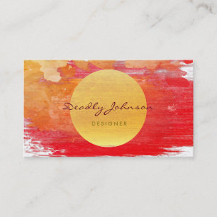 Moderner Watercolor-abstraktes elegantes rotes Visitenkarte