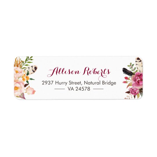 Moderner Watercolor Boho versieht Stamm-Blumen mit