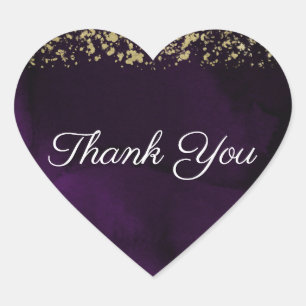 Moderner Watercolor-schwermütige königliche lila Herz-Aufkleber