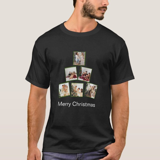 Moderner Weihnachts-Collage-T - Shirt (Vorderseite)