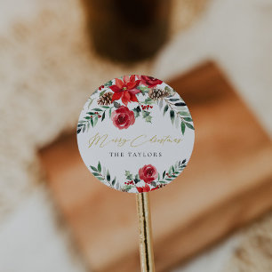 Moderner Weihnachts-Klassiker Runder Umschlag Aufk Runder Aufkleber