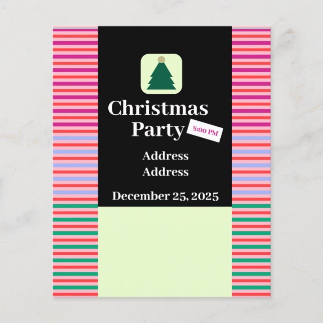Moderner Weihnachts-Party Flyer (Vorne)