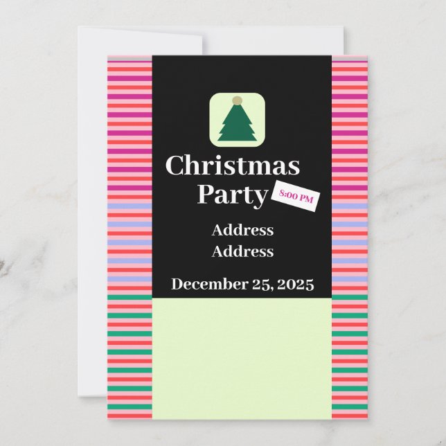 Moderner Weihnachts-Party Flyer Einladung (Vorderseite)