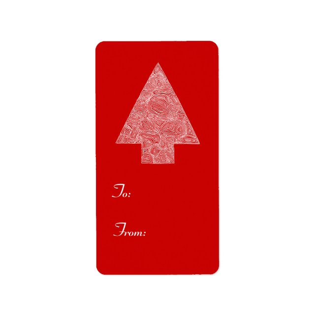 Moderner Weihnachtsbaum Adressaufkleber (Vorne)