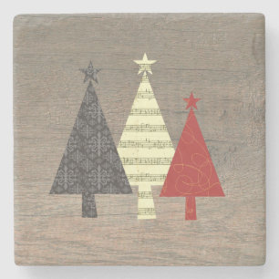 Moderner Weihnachtsbaum aus Holz Steinuntersetzer