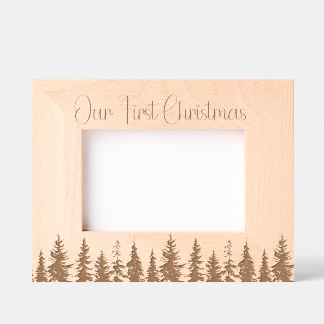 Moderner Weihnachtsbaum Erste Weihnachtsfeier Geätzte Rahmen (Vorderseite)