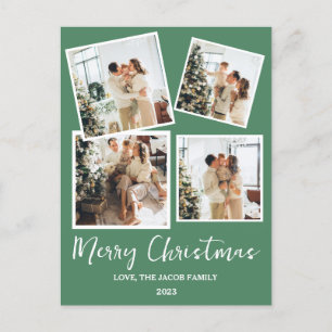 Moderner Weihnachtsbaum Familie 4 Foto Feiertagspostkarte