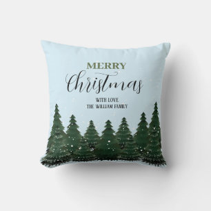 Moderner Weihnachtsbaum Frohe Weihnachten Kissen