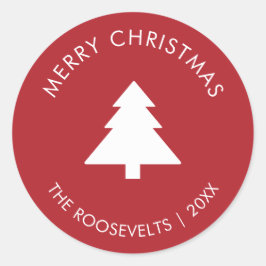 Moderner Weihnachtsbaum-Geschenketikett-Umschlag A Runder Aufkleber