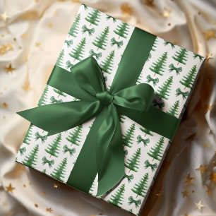 Moderner Weihnachtsbaum Grüne Pine Tree Geschenkpapier