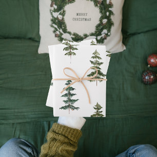 Moderner Weihnachtsbaum Grüne Pine Tree Geschenkpapier Set