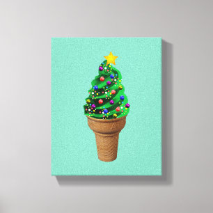Moderner Weihnachtsbaum Ice Cream Kunst Leinwanddruck