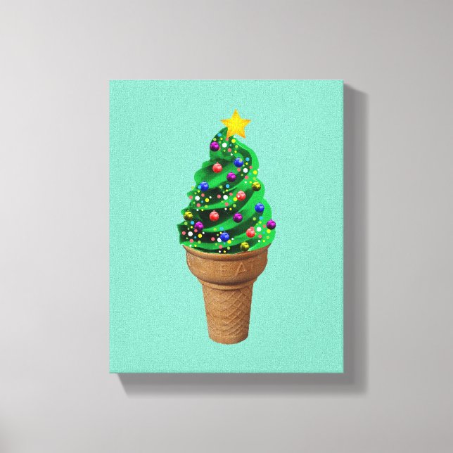 Moderner Weihnachtsbaum Ice Cream Kunst Leinwanddruck (Vorderseite)