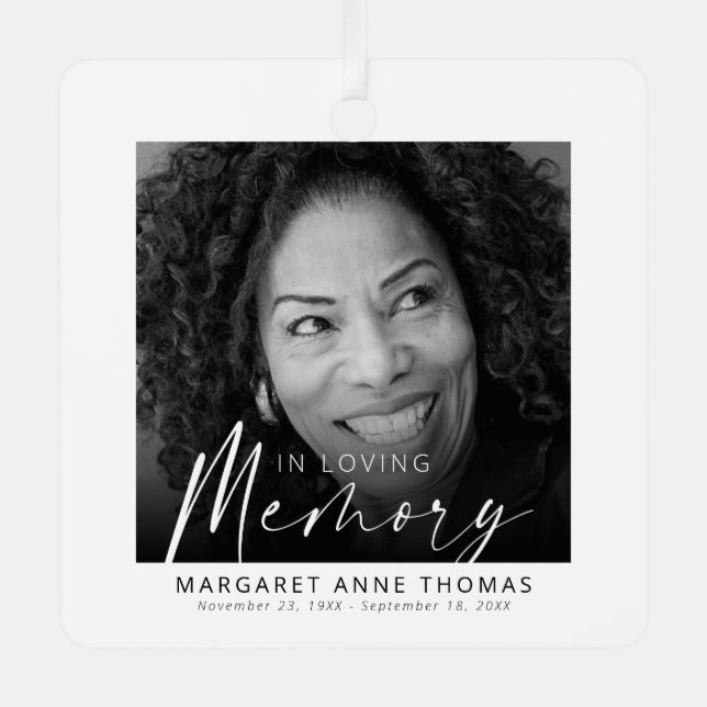 Moderner Weihnachtsbaum im Foto Ornament Aus Metall (Vorderseite)