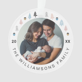 Moderner Weihnachtsbaum Mehrere Fotos Ornament