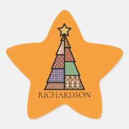 Moderner Weihnachtsbaum Mitte des Jahrhunderts mit Stern-Aufkleber