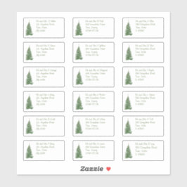 Moderner Weihnachtsbaum - Name und Anschrift Aufkleber