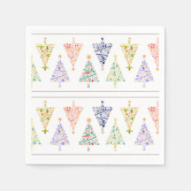 Moderner Weihnachtsbaum Napkins