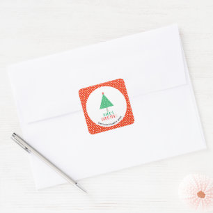 Moderner Weihnachtsbaum Quadratischer Aufkleber