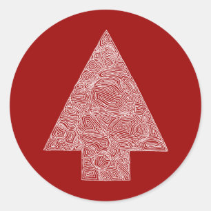 Moderner Weihnachtsbaum Runder Aufkleber