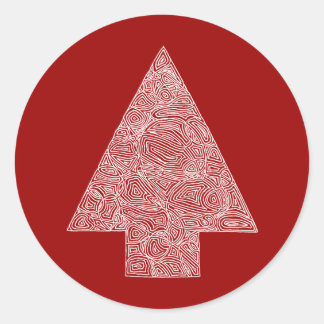Moderner Weihnachtsbaum Runder Aufkleber