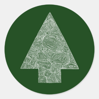 Moderner Weihnachtsbaum Runder Aufkleber