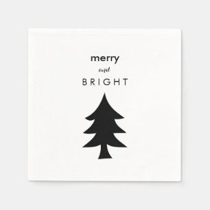 Moderner Weihnachtsbaum Schwarzweiss Serviette