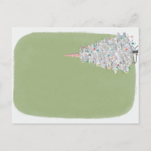 Moderner Weihnachtsbaum Tinsel aus dem Mittelalter Postkarte