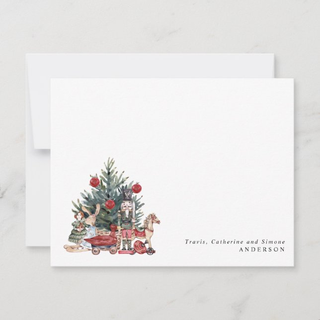 Moderner Weihnachtsbaum Toys Nutcracker Holiday Mitteilungskarte (Vorderseite)