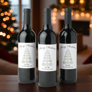 Moderner Weihnachtsbaum von Pastelschmuck Weinetikett