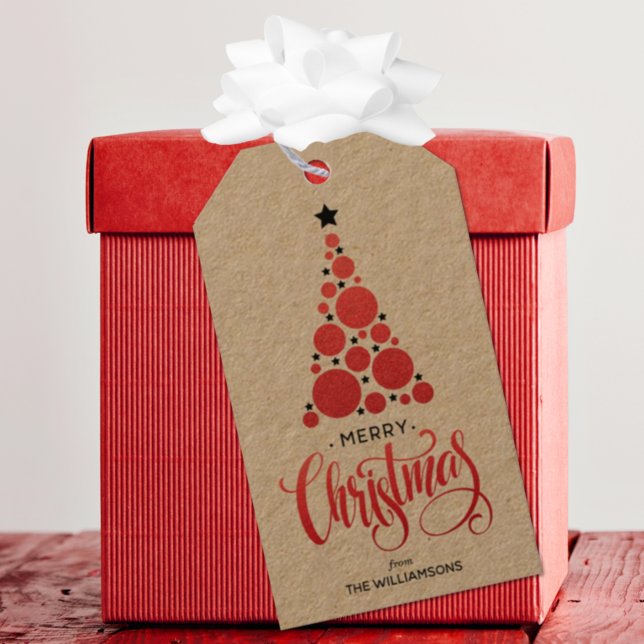 Moderner Weihnachtsbaumurlaub Geschenkanhänger (Von Creator hochgeladen)