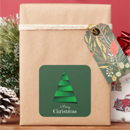 Moderner Weihnachtsbaumurlaub Quadratischer Aufkleber