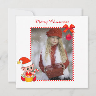 Moderner Weihnachtself & Benutzerdefiniertes Foto