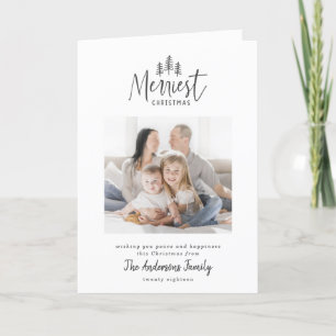 Moderner Weihnachtsfest rustikal ein Foto Urlaub Feiertagskarte