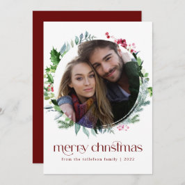 Moderner Weihnachtskranz Foto Ivy Berries Urlaub Feiertagskarte