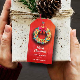 Moderner Weihnachtskranz Geschenkanhänger