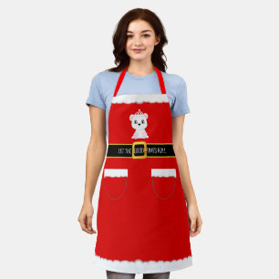 Moderner Weihnachtsmann und Eisbär Schürze
