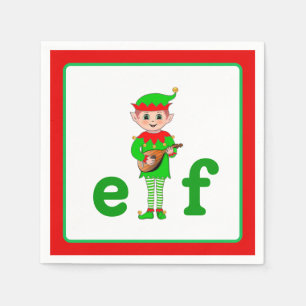 Moderner Weihnachtsmusical-Elf  Serviette