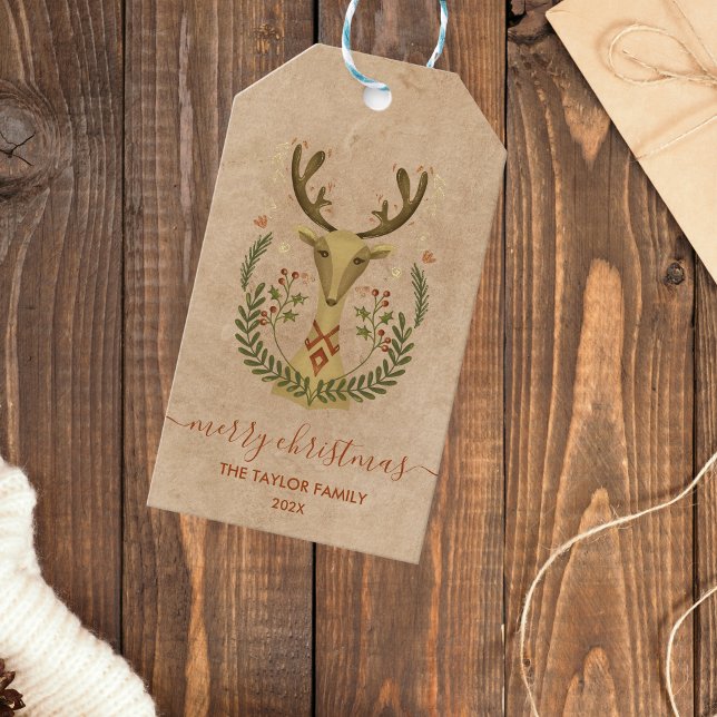 Moderner Weihnachtswinterwald Geschenkanhänger (Von Creator hochgeladen)