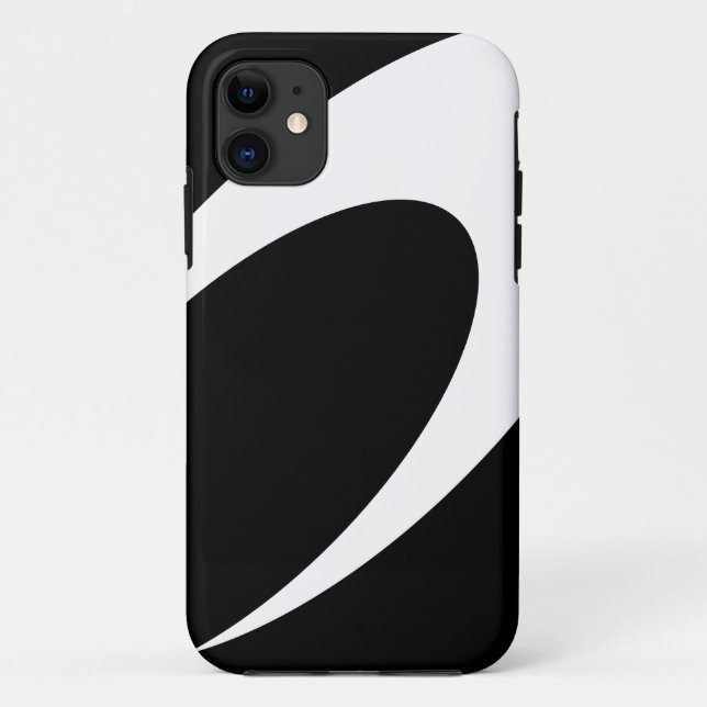 Moderner weißer Boomerang-Kurven Schwarzer Hinterg Case-Mate iPhone Hülle (Rückseite)