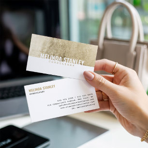 Moderner weißer, eleganter Goldfolie Visitenkarte
